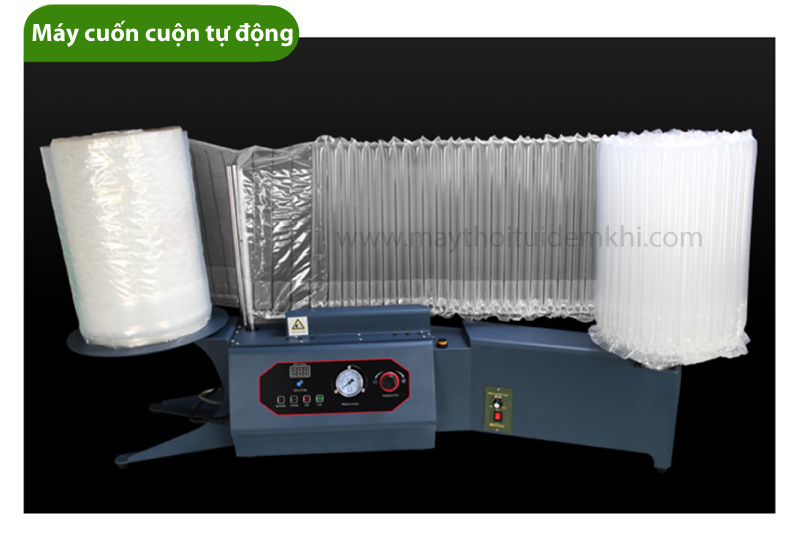 Máy cuốn cuộn tự động lắp kèm máy thổi cột khí
