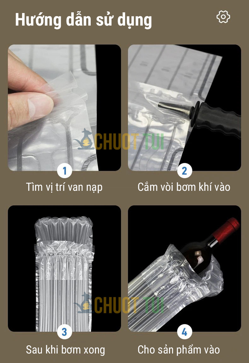 huong dan su dung tui dung chai ruou vang