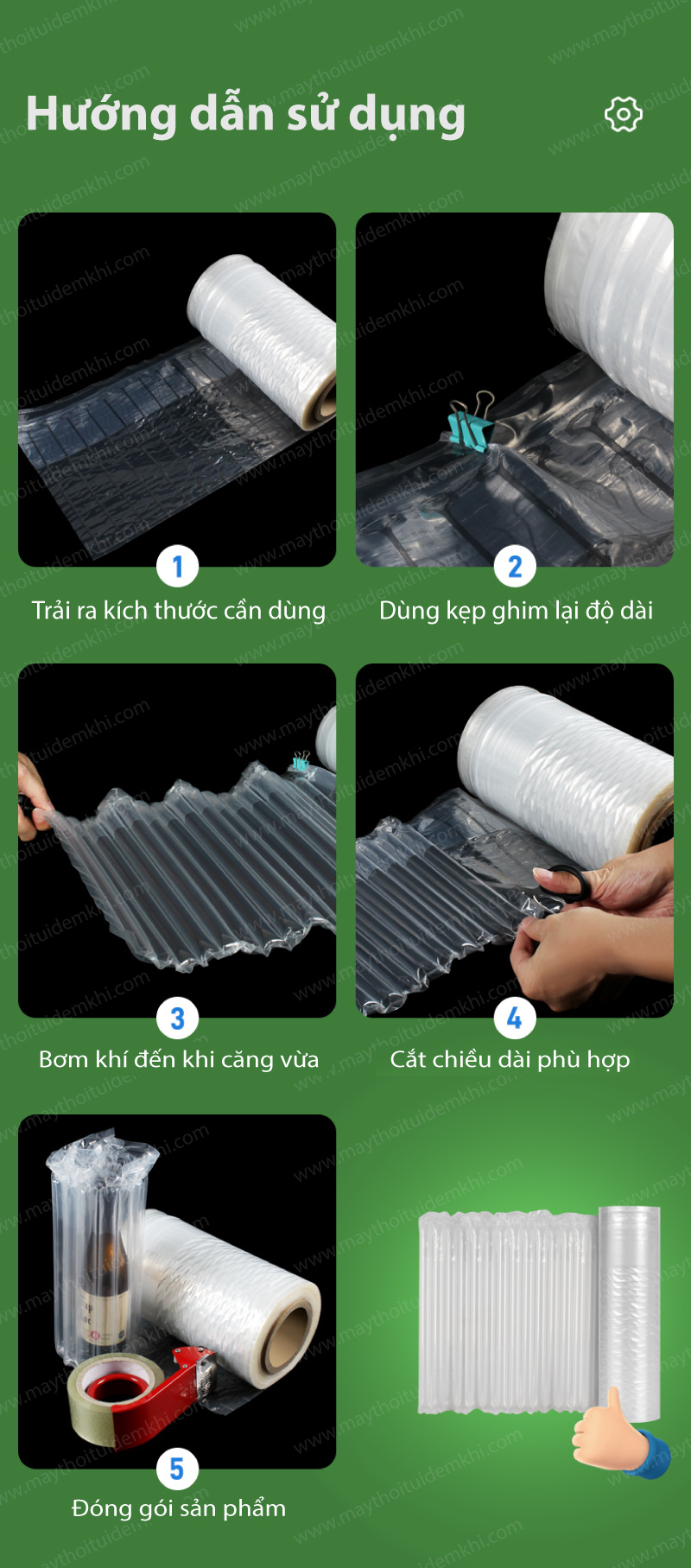 Hướng dẫn sử dụng túi cột khí