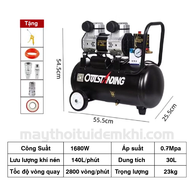 Máy nén khí không dầu hỗ trợ máy thổi túi khí